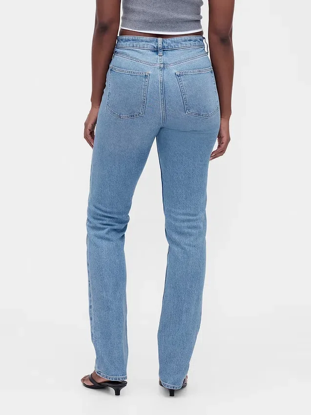 Jeansy Curvy z wysokim stanem, o kroju slim straight w stylu lat 90.