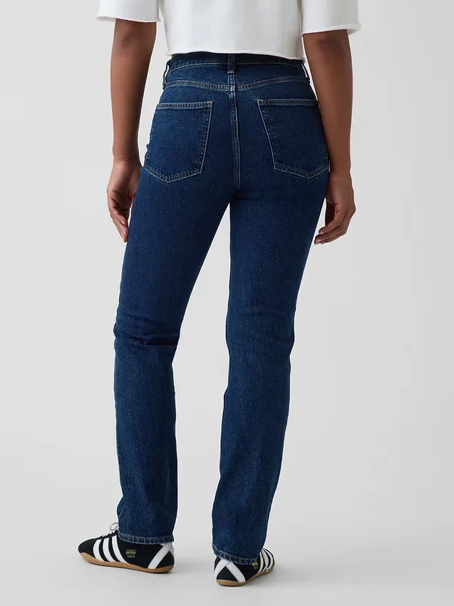 Jeansy Curvy z wysokim stanem, o kroju slim straight w stylu lat 90.