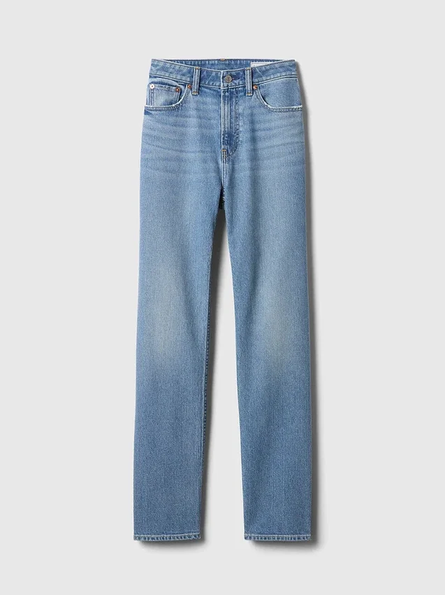 Jeansy Curvy z wysokim stanem, o kroju slim straight w stylu lat 90.