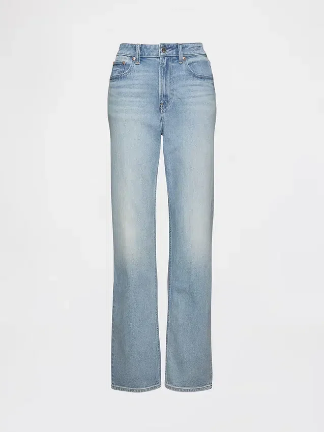 Jeansy Curvy z wysokim stanem, o kroju slim straight w stylu lat 90.