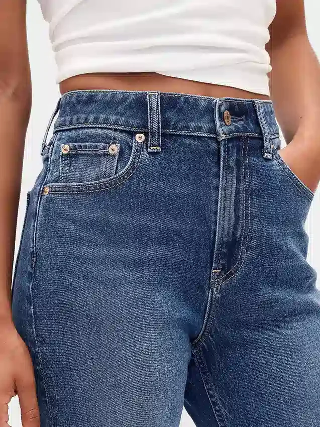 Jeansy Curvy z wysokim stanem, o kroju slim straight w stylu lat 90.