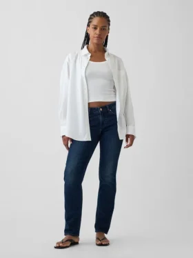 Jeansy o niskim stanie i prostym kroju „Slim Straight” w stylu lat 90.