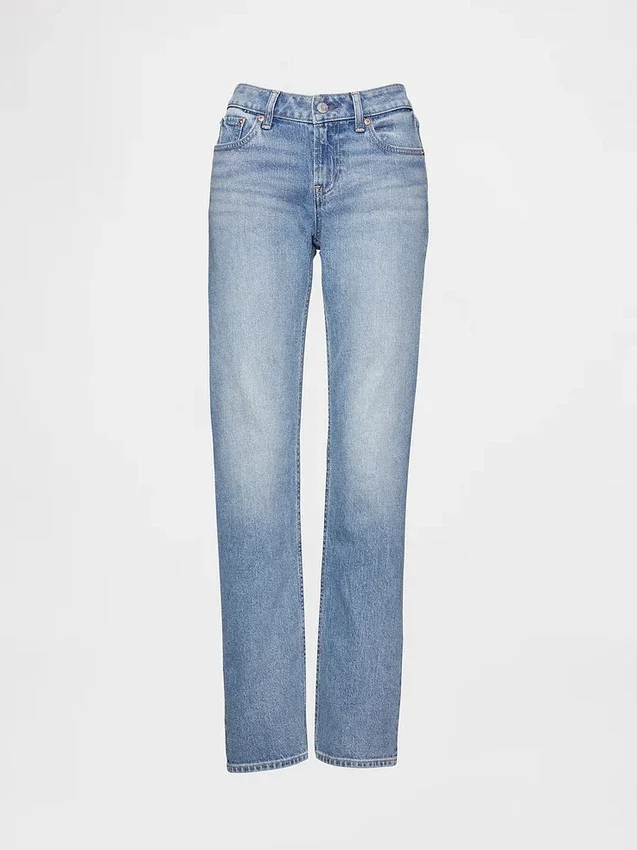Jeansy o niskim stanie i prostym kroju „Slim Straight” w stylu lat 90.