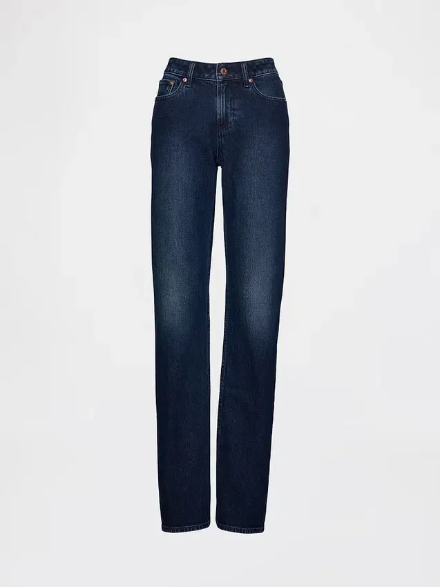 Jeansy o niskim stanie i prostym kroju „Slim Straight” w stylu lat 90.
