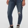 Jeansy odzieży ciążowej typu skinny do kostek z wstawkami