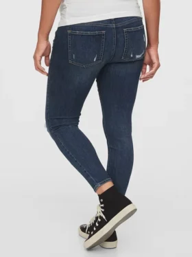 Jeansy odzieży ciążowej typu skinny do kostek z wstawkami