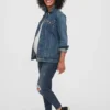 Jeansy odzieży ciążowej typu skinny do kostek z wstawkami