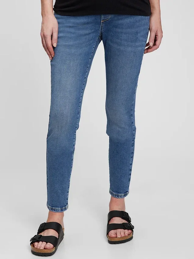 Jeansy odzieży ciążowej typu „true skinny” z pełnym panelem