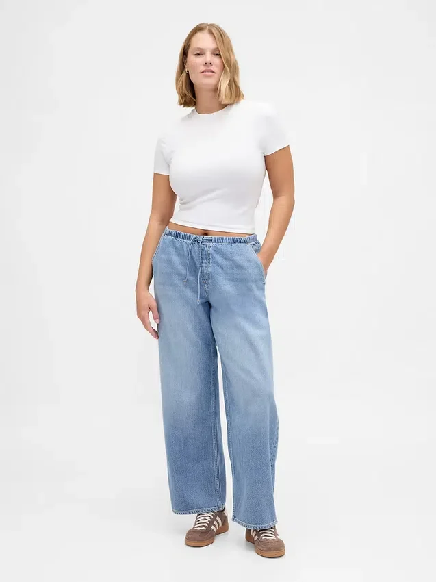 Jeansy z niskim stanem, ultramiękkie, luźne w stylu lat 90.