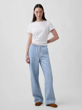 Jeansy z niskim stanem, ultramiękkie, luźne w stylu lat 90. w paski