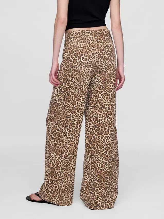 Jeansy z wysokim stanem, ultramiękkie, w stylu leopardowym
