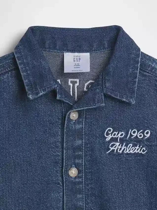 Jednoczęściowy kombinezon dla niemowląt z dżinsu z Gap Logo
