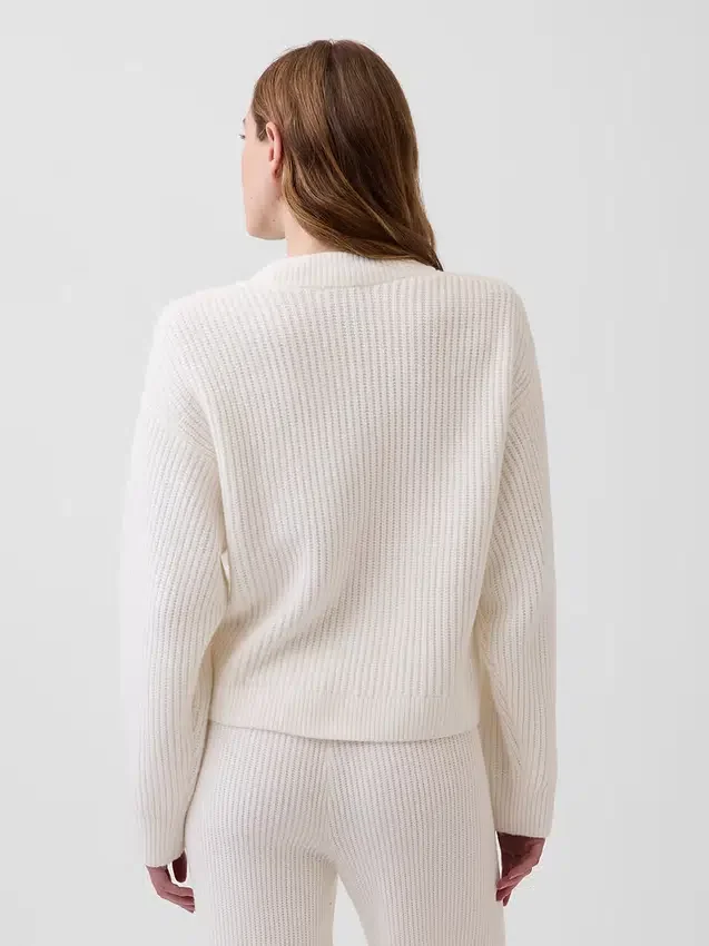 Kardigan oversize z dzianiny typu „shaker stitch” z serii CashSoft
