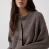 Kardigan oversize z dzianiny typu „shaker stitch” z serii CashSoft
