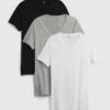 Klasyczny T-shirt z dekoltem w serek (pakiet 3 szt.)