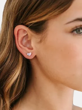 Kolczyki Pierced Co Heart Duo z zakrętką