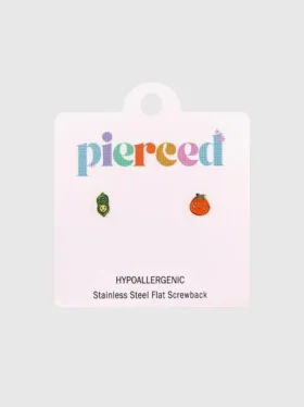 Kolczyki z zakrętką „Strączek grochu” / „Pomidor” marki Pierced Co