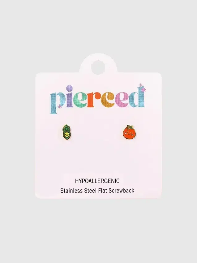 Kolczyki z zakrętką „Strączek grochu” / „Pomidor” marki Pierced Co
