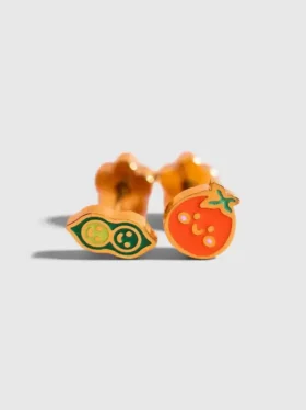 Kolczyki z zakrętką „Strączek grochu” / „Pomidor” marki Pierced Co