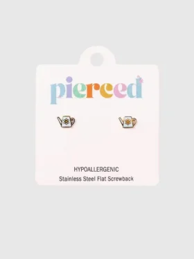 Kolczyki z zakrętką w kształcie konewki marki Pierced Co