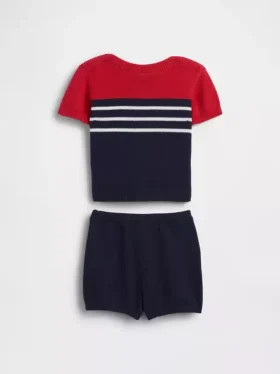 Komplet dla niemowląt z swetrem w stylu color block