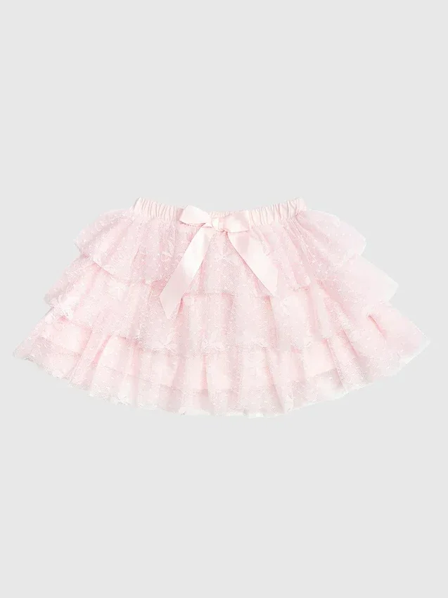 Koronkowa spódniczka tutu Sweet Wink z warstwami i kokardką