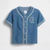 Koszula baseballowa z logo Varsity z dżinsu dla Niemowląt i Maluchów