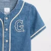 Koszula baseballowa z logo Varsity z dżinsu dla Niemowląt i Maluchów
