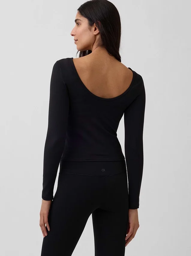 Koszula GapFit Smooth z dekoltem w łódkę