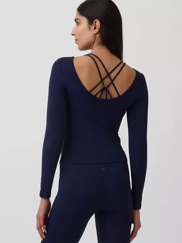 Koszula GapFit Smooth z dekoltem w łódkę