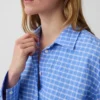 Koszula oversize w kratę z tkaniny seersucker