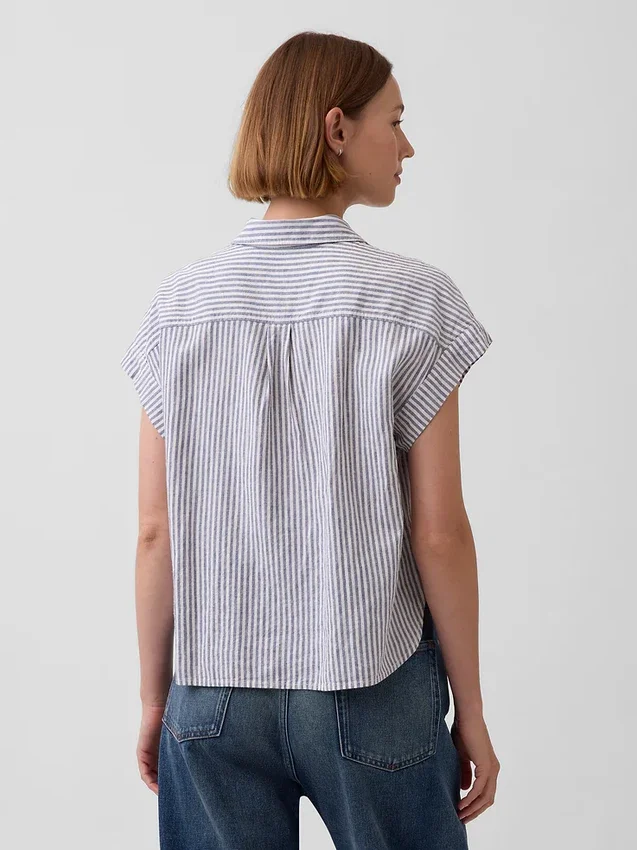Koszula oversize z mieszanki lnu