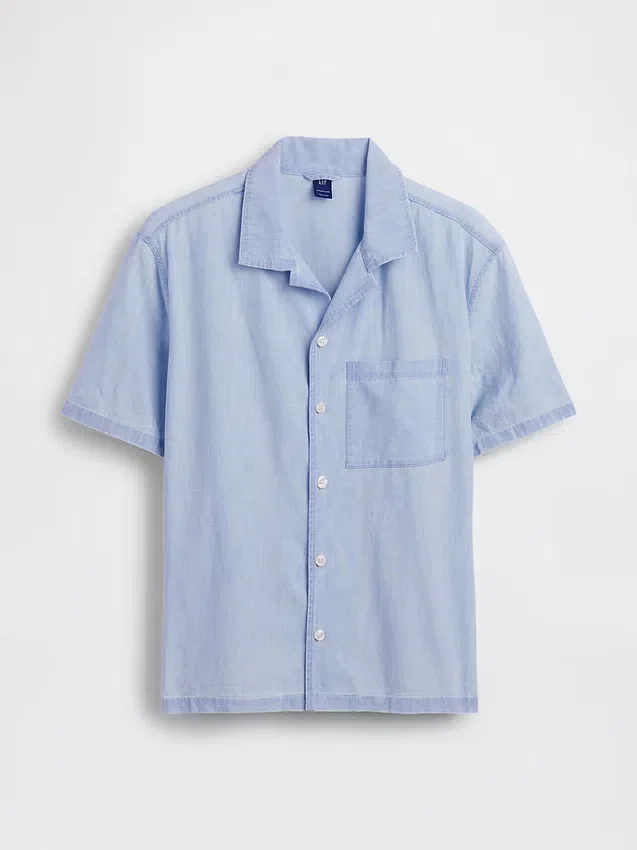 Koszula wypoczynkowa z tkaniny chambray