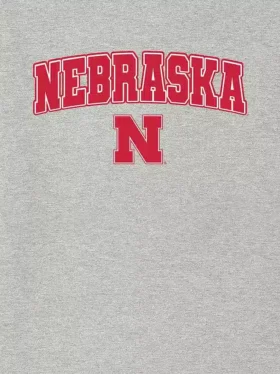Koszula z ciemnym nadrukiem przedstawiającym Arch Logo Uniwersytetu Nebraska