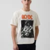 Koszula z nadrukiem Ac/Dc o luźnym kroju