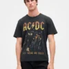 Koszula z nadrukiem Ac/Dc o luźnym kroju