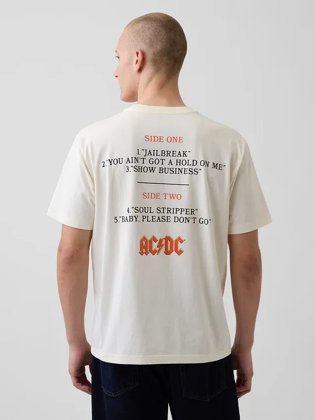 Koszula z nadrukiem Ac/Dc o luźnym kroju