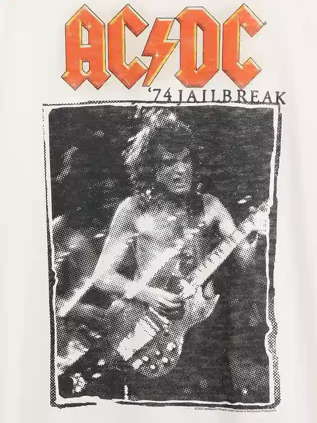 Koszula z nadrukiem Ac/Dc o luźnym kroju