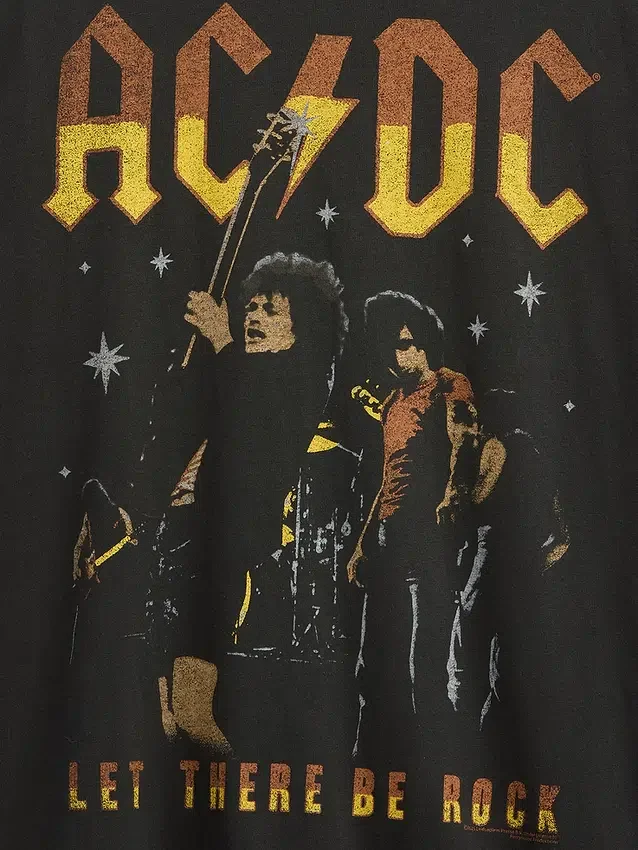 Koszula z nadrukiem Ac/Dc o luźnym kroju