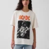 Koszula z nadrukiem Ac/Dc o luźnym kroju