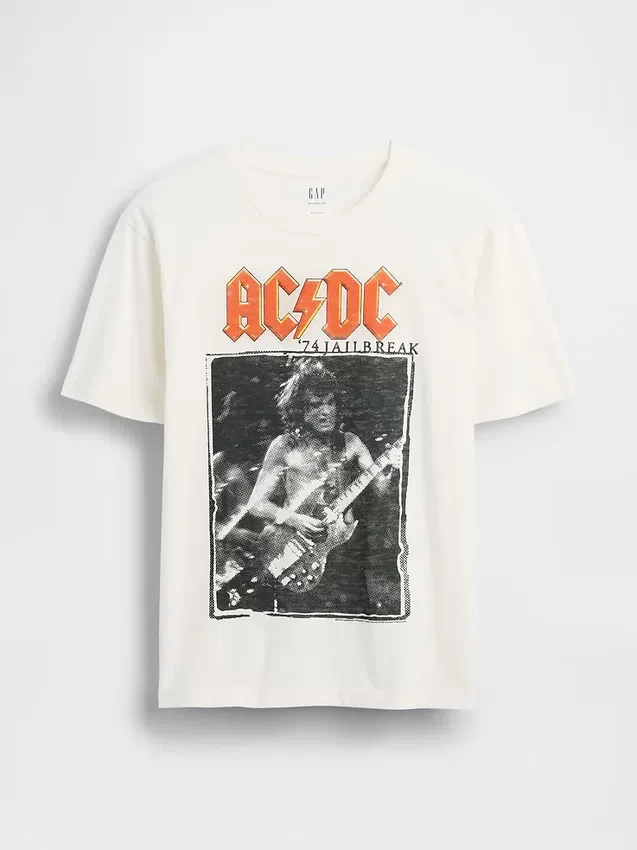 Koszula z nadrukiem Ac/Dc o luźnym kroju