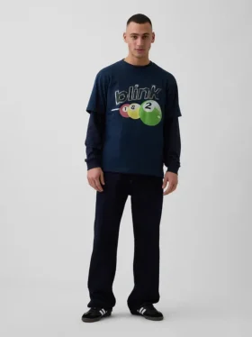 Koszula z nadrukiem Blink 182 o luźnym kroju