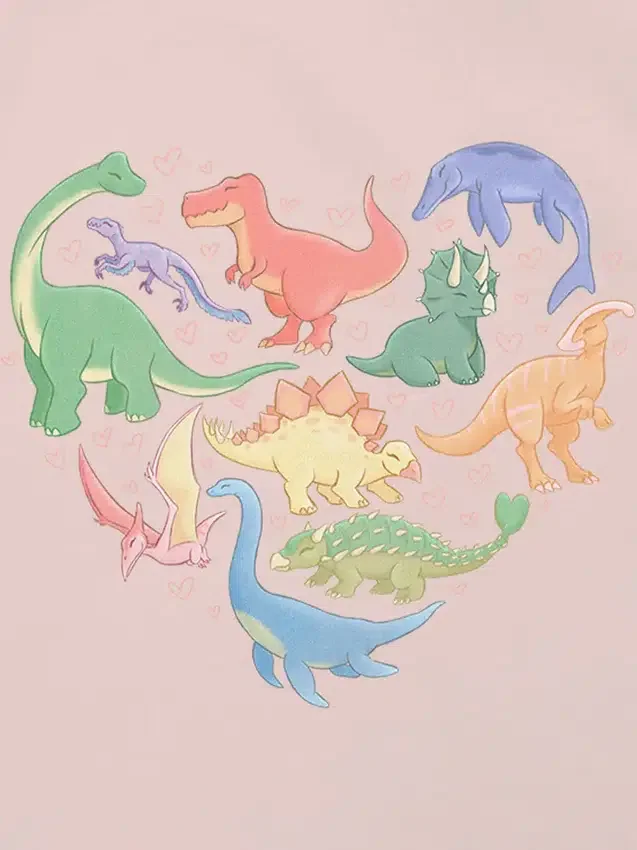 Koszula z nadrukiem „Dino Hearts” dla maluchów