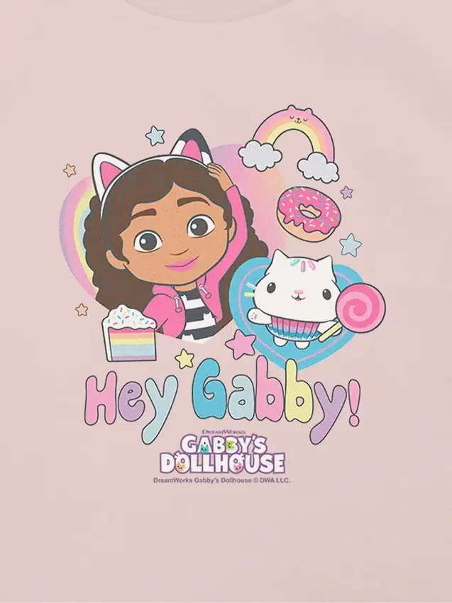 Koszula z nadrukiem „Hey Gabby” z serii „Gabbys Dollhouse” dla małych dzieci