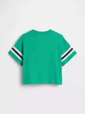 Koszula z nadrukiem i logo Brannan Bear w stylu varsity w oversize’owym kroju dla Niemowląt i Maluchów