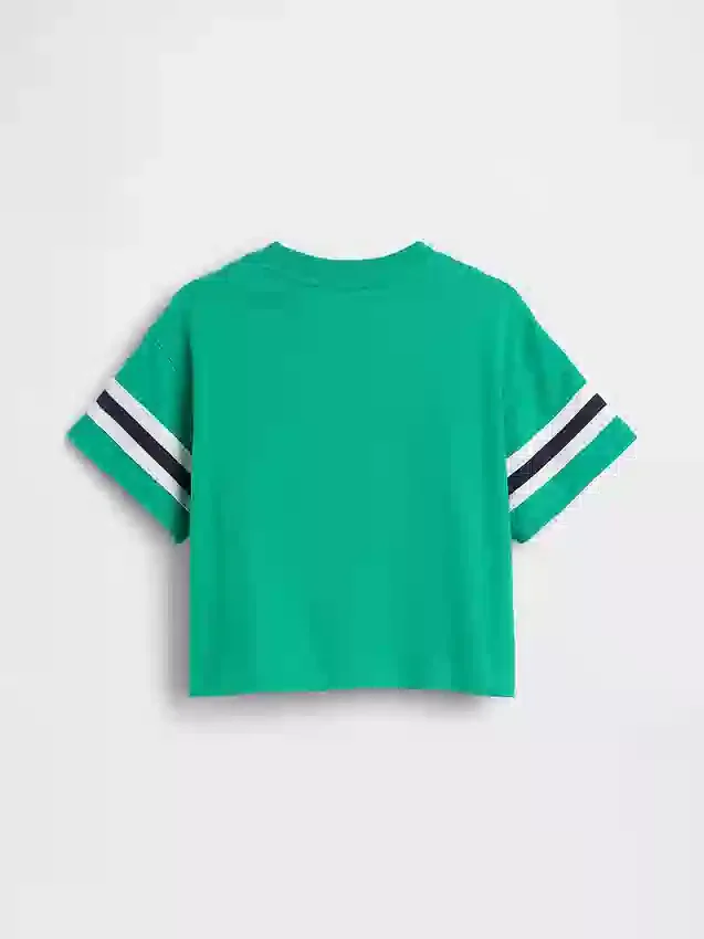 Koszula z nadrukiem i logo Brannan Bear w stylu varsity w oversize’owym kroju dla Niemowląt i Maluchów