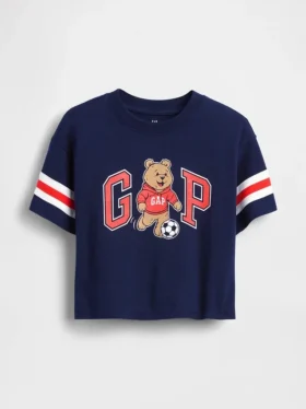 Koszula z nadrukiem i logo Brannan Bear w stylu varsity w oversize’owym kroju dla Niemowląt i Maluchów
