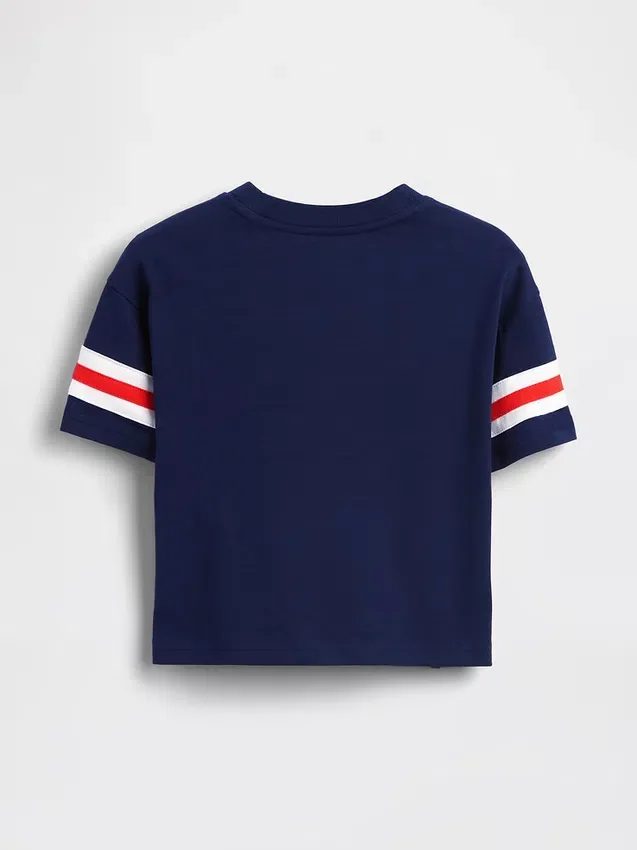 Koszula z nadrukiem i logo Brannan Bear w stylu varsity w oversize’owym kroju dla Niemowląt i Maluchów
