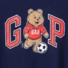 Koszula z nadrukiem i logo Brannan Bear w stylu varsity w oversize’owym kroju dla Niemowląt i Maluchów