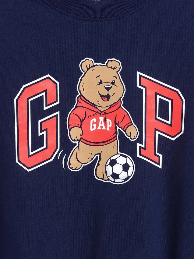 Koszula z nadrukiem i logo Brannan Bear w stylu varsity w oversize’owym kroju dla Niemowląt i Maluchów
